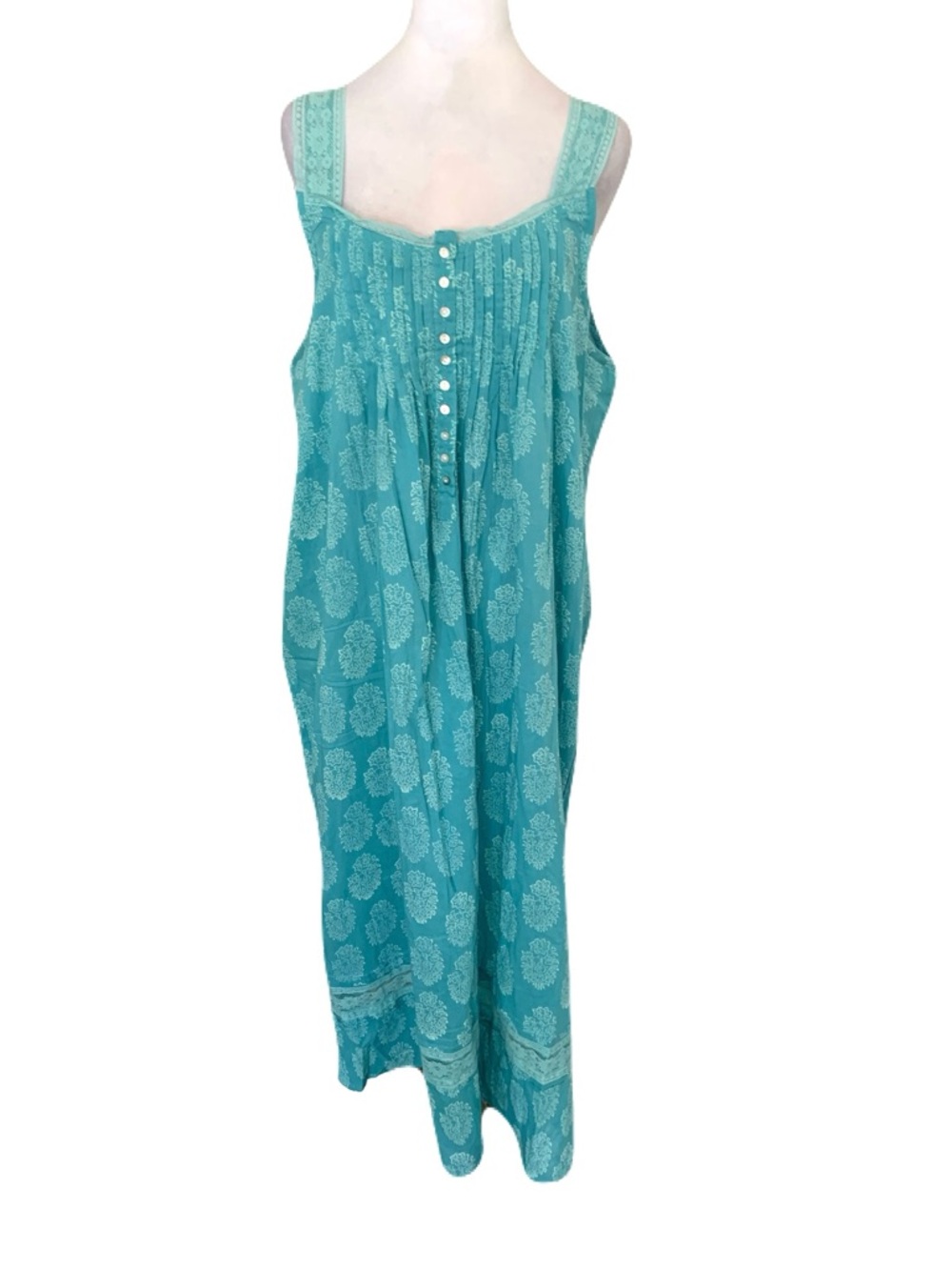 NWT Pax Philomena Large 100% Cotton Floral Lightweight Nightgown Lounge Dress